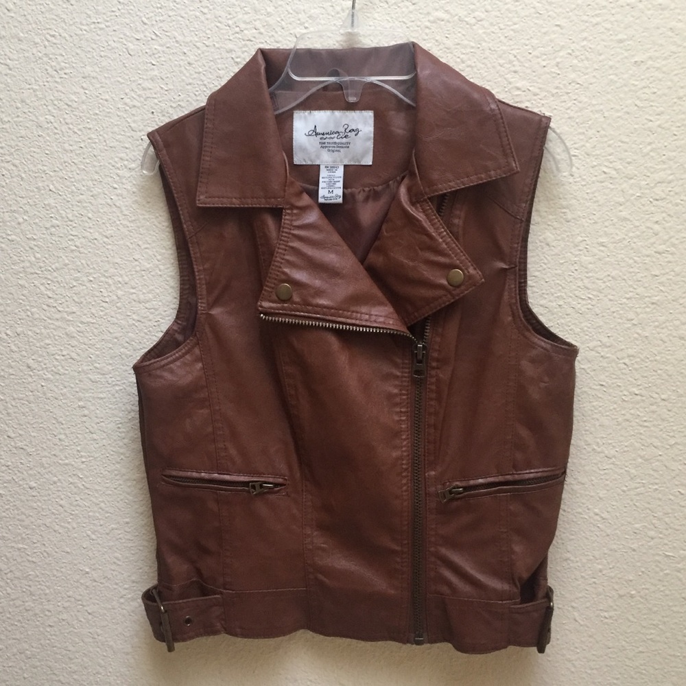 Chocolate Brown Leather Vest